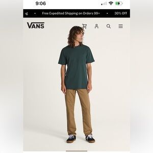 Vans NWT Men's Tan authentic slim Chino Pants 31/32